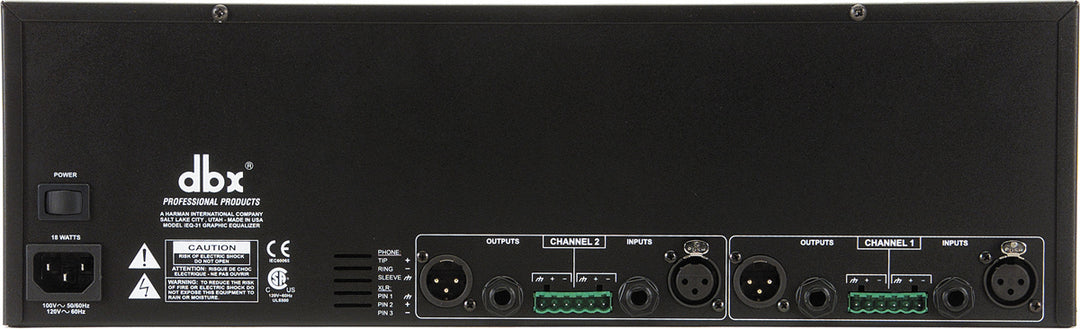 dbx iEQ31 2 x 31 Band grafischer Equalizer/Limiter/Feedback