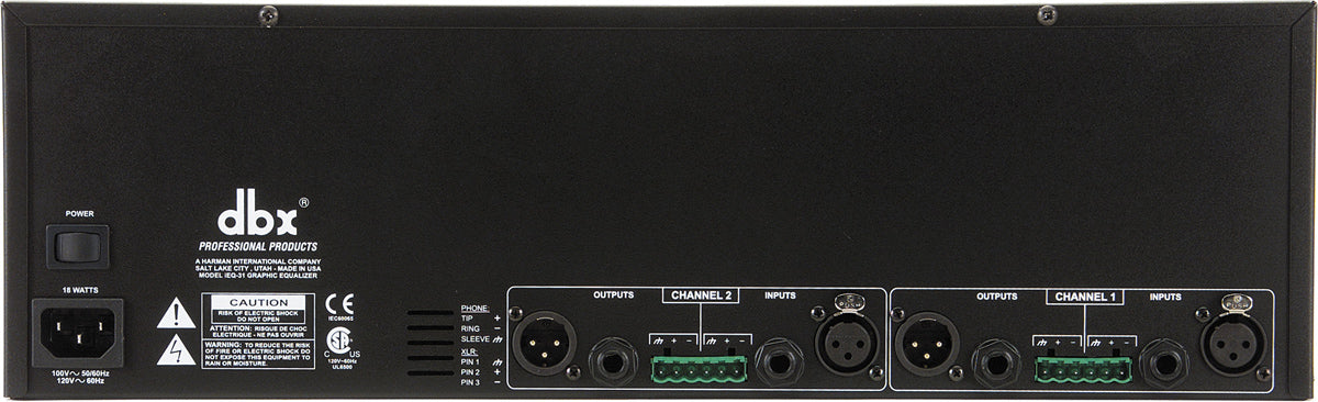 dbx iEQ31 2 x 31 Band grafischer Equalizer/Limiter/Feedback