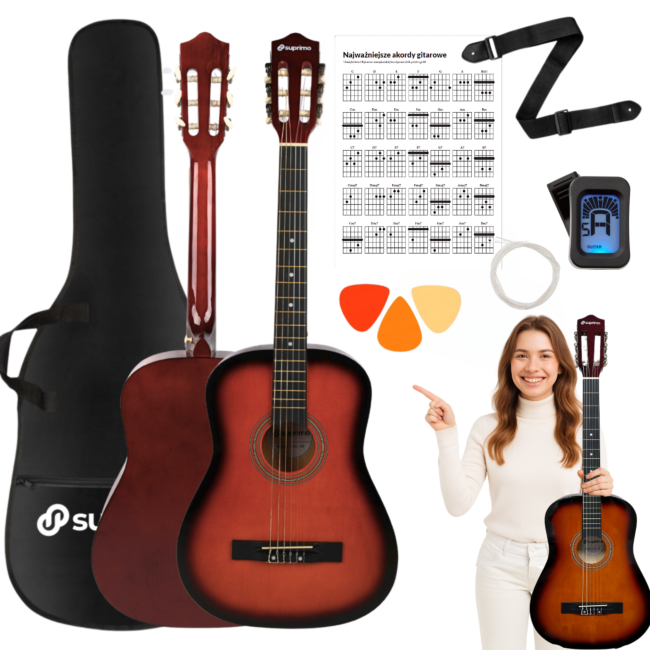 SUPRIMO CGS3 SB klassisk guitar 4/4 sunburst til n