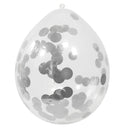 Ballons m. Konfetti (Silber, 30cm)