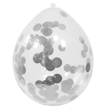 Ballons m. Konfetti (Silber, 30cm)