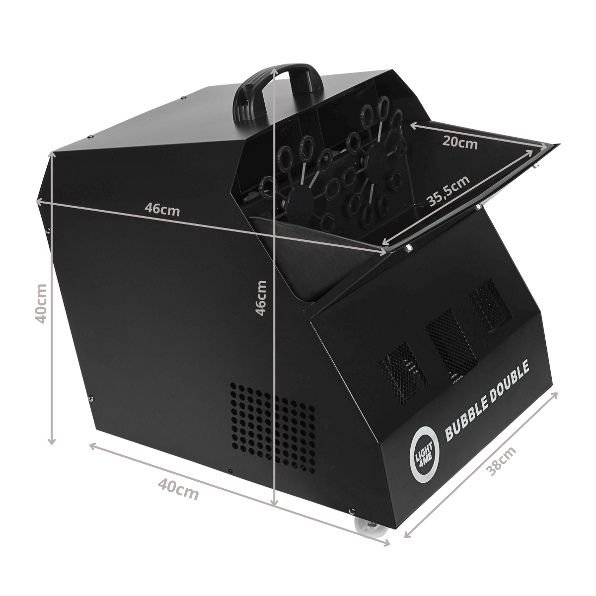 LIGHT4ME BUBBLE DOBBELT Seifenblasenmaschinen 300W schwarz