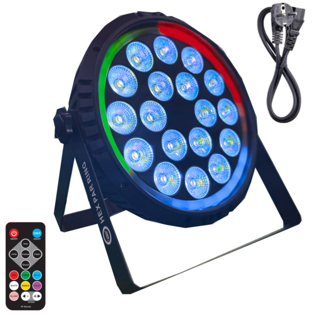 Light4Me Hex PAR Ring 18x6W RGBWA-UV