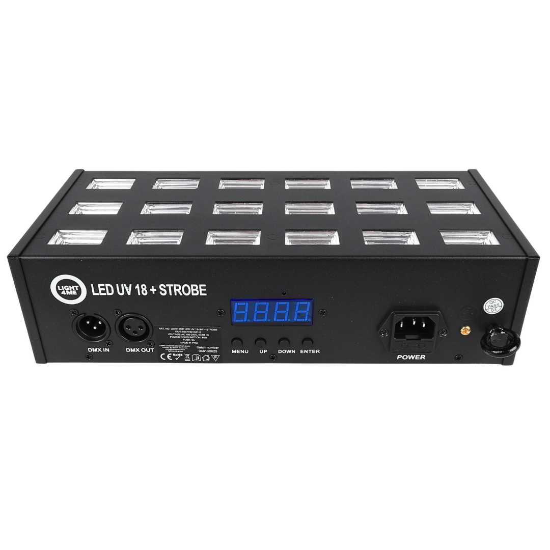 LIGHT4ME LED UV 18x3W Scheinwerfer + strobe DMX