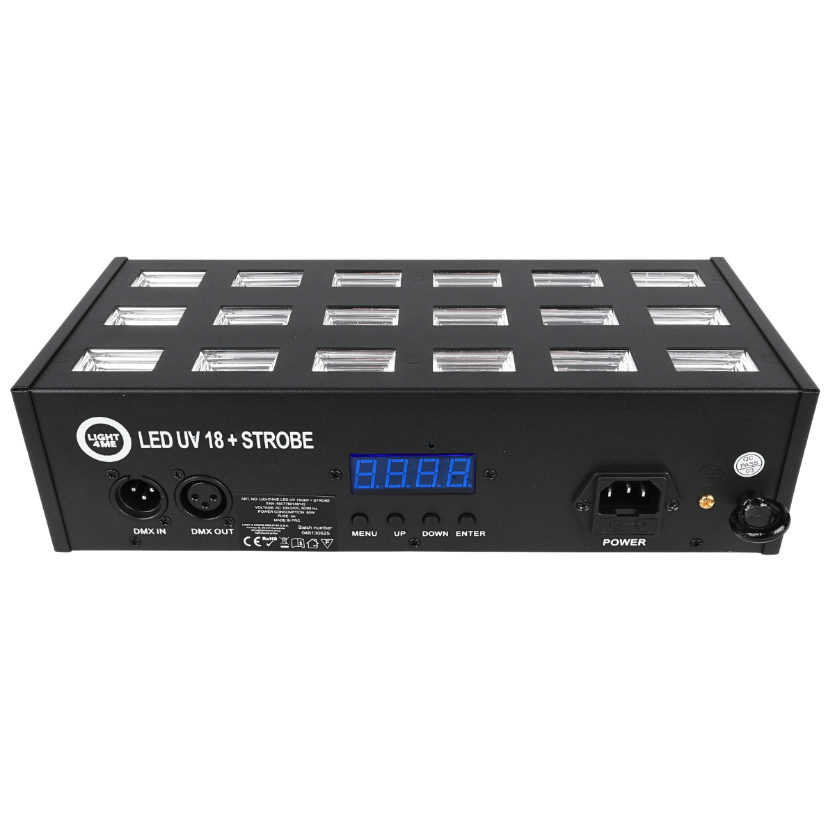 LIGHT4ME LED UV 18x3W Scheinwerfer + strobe DMX