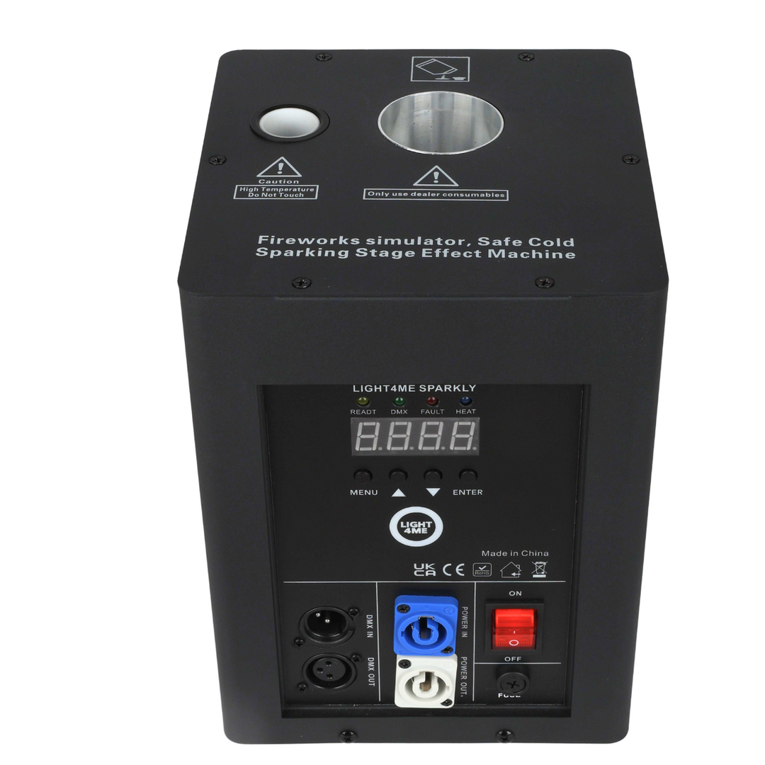 Light4Me SPARKLY Cold Spark Machine 600W DMX mit kabelloser Fernbedienung