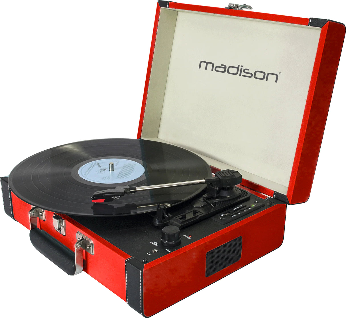 Madison Vintage Plattenspieler mit Bluetooth (Rot)
