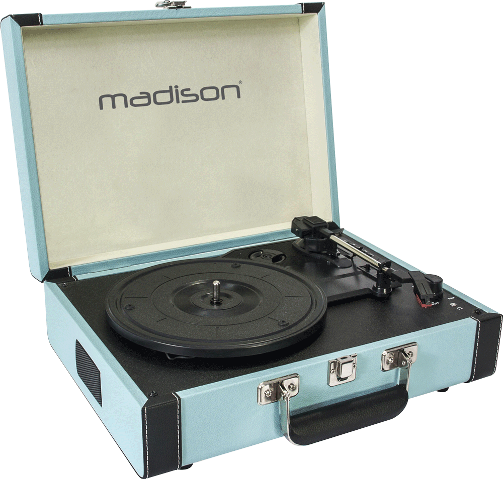 Madison Vintage Plattenspieler m. Bluetooth (Hellblau)