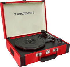Madison Vintage Plattenspieler m. Bluetooth (Rot)