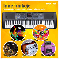 MQ 6136L Klavierorgel mit Mikrofon für Kinder