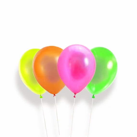 Neonfarbene UV-Ballons (Mix, 100 Stk.)