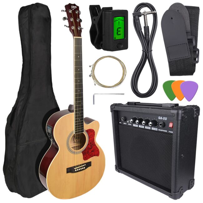 V-TONE EAG SET NT elektrische akustische Gitarren + Verstärker, Natur