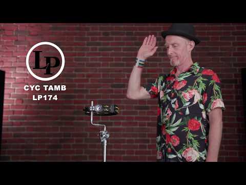 Latin Percussion Tamburin Cyclops montierbar - Messing Schellen, schwarz (LP175)