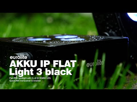 EUROLITE AKKU IP Flach Light 3 bk