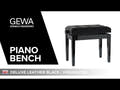 GEWA Klavierbank Deluxe Leder Black, Hochglanz - Black cover aus Kunstleder