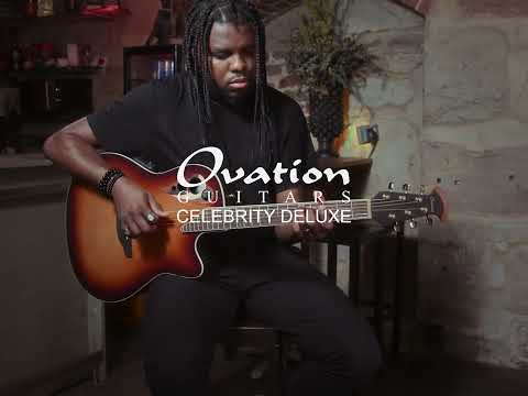 Ovation E-Akustikgitarren Celebrity Elite Deluxe Deep Contour - Black Satin (CDX40-5-G)
