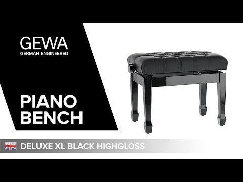 GEWA Klavierbank Deluxe XL Black hochglanz - Black cover