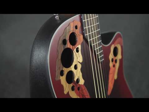 Ovation E-Acoustic Gitarren Celebrity Elite Mid Cutaway - Ruby Red (CE44-RR-G)