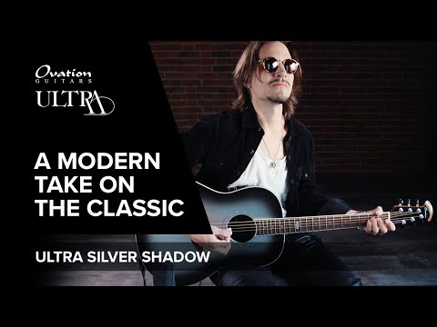 Ovation E-Akustikgitarren Pro Series Ultra Mid-Depth Non-Cutaway - Silver Shadow (1516SSM-G)