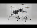 Dixon PODL520BKC Drumset, Satin Black Coal Lacquer