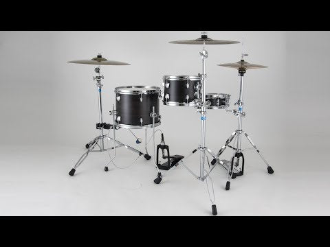 Dixon PODL520BKC Drumset, Satin Black Coal Lacquer