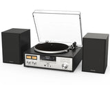 AIWA LPS-1 HiFi-Plattenspieler mit DAB+, CD, Bluetooth und Lautsprechern, schwarz