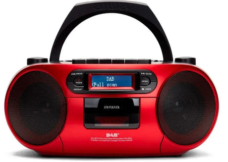 AIWA RC-300 Boombox mit CD, Kassette, DAB+, Bluetooth und USB, rot