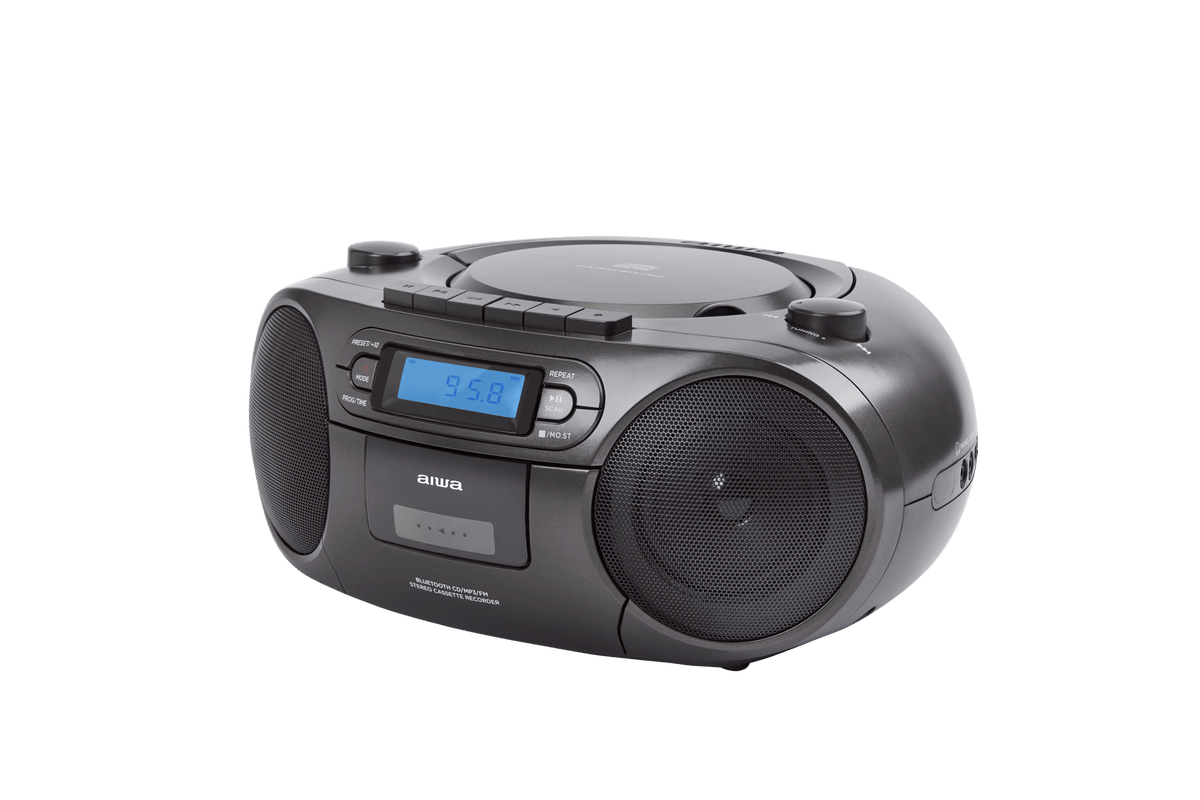 AIWA RC-250 Boombox – CD, Kassette, Bluetooth & FM, schwarz