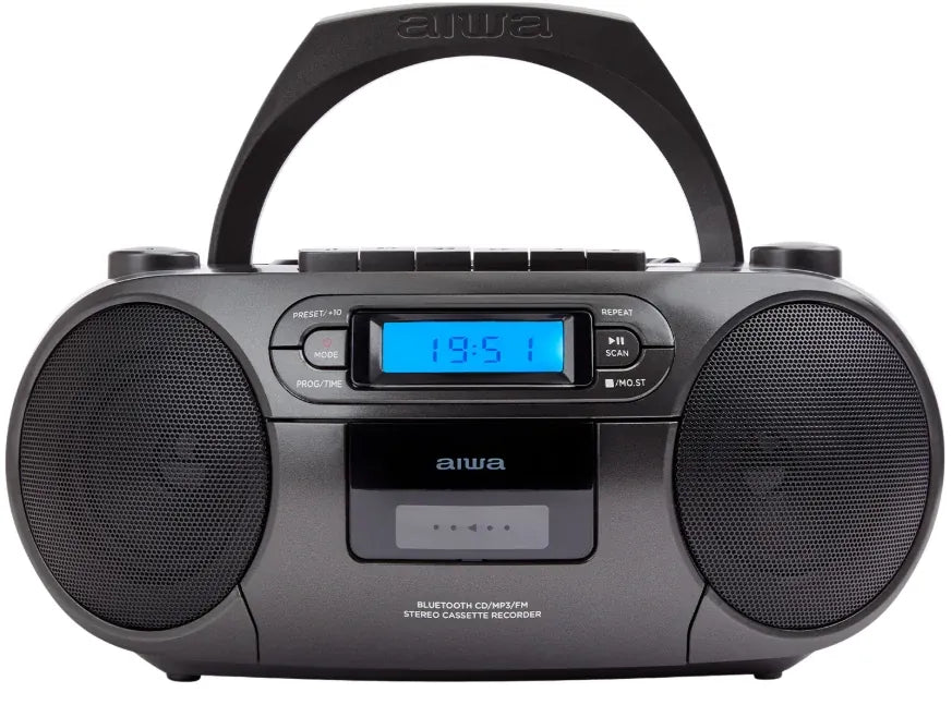 AIWA RC-250 Boombox – CD, Kassette, Bluetooth & FM, schwarz