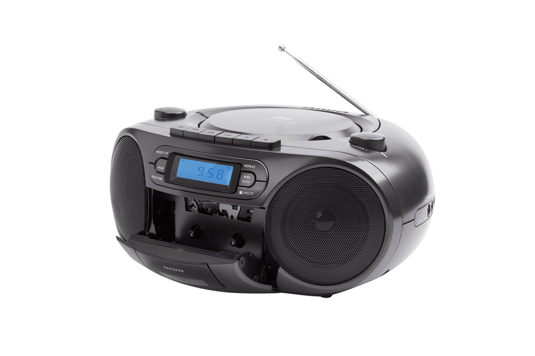 AIWA RC-250 Boombox – CD, Kassette, Bluetooth & FM, schwarz