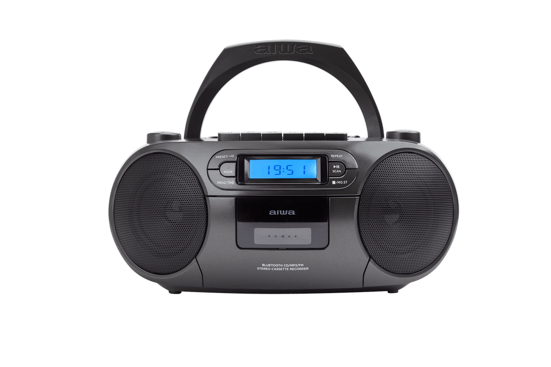 AIWA RC-250 Boombox – CD, Kassette, Bluetooth & FM, schwarz