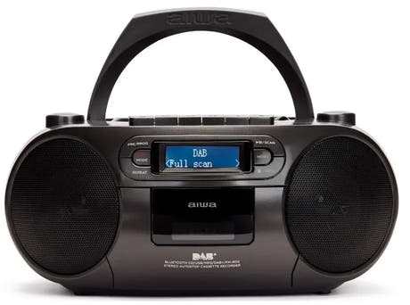 AIWA RC-300 Boombox mit CD, Kassette, DAB+, Bluetooth und USB, Schwarz