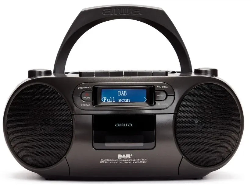 AIWA RC-300 Boombox mit CD, Kassette, DAB+, Bluetooth und USB, Schwarz