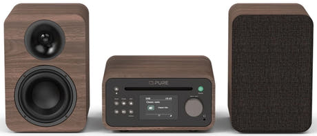 Pure Classic Stereo Mini Hi-Fi System – DAB+, CD, Bluetooth, 40W, Walnuss