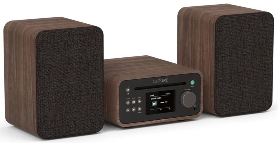 Pure Classic Stereo Mini Hi-Fi System – DAB+, CD, Bluetooth, 40W, Walnuss