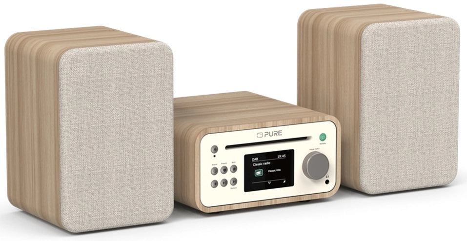 Pure Classic Stereo Mini Hi-Fi System – DAB+, CD, Bluetooth, 40W, Eiche