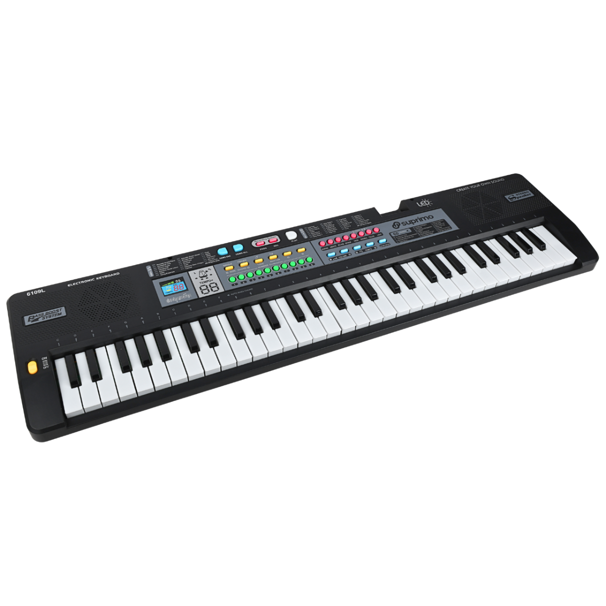 SUPRIMO 6109L batteriebetriebenes Keyboard für Bildungszwecke mit Hintergrundbeleuchtung