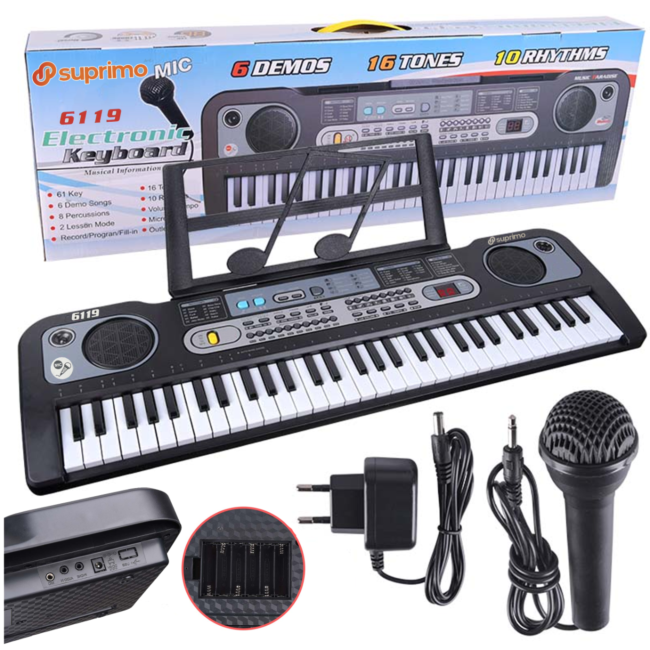 SUPRIMO 6119 Keyboard-Orgel mit Mikrofon