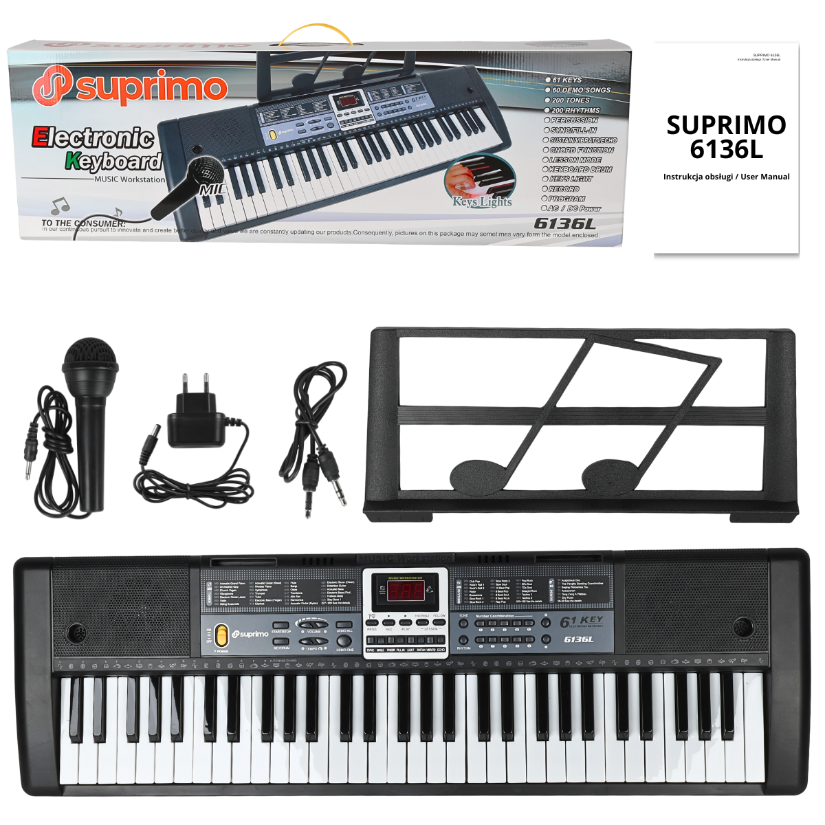 SUPRIMO 6136L keyboard mit Mikrofon