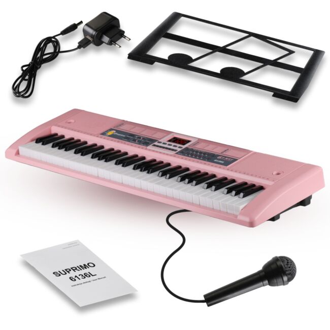 Suprimo Keyboards für Kinder mit Mikrofone – Pink