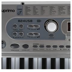 SUPRIMO 824 USB Keyboard mit Mikrofon, MP3-Player und Notenständer