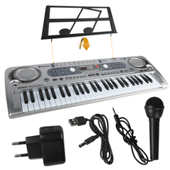 SUPRIMO 824 USB Keyboard mit Mikrofon, MP3-Player und Notenständer