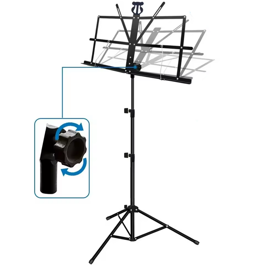 Notenständer mit Tasche – klappbar und höhenverstellbar 65–130 cm