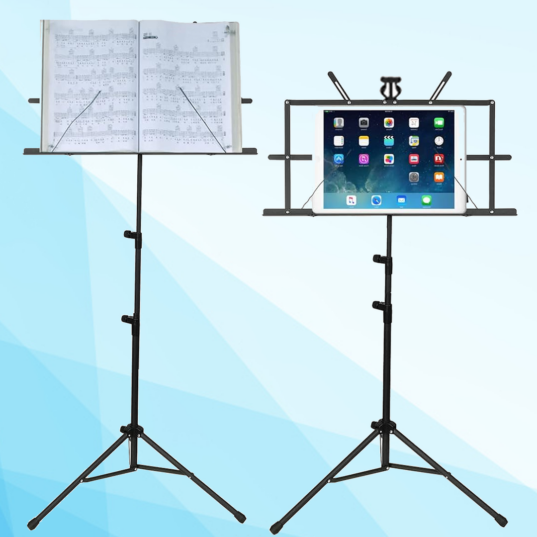Notenständer mit Tasche – klappbar und höhenverstellbar 65–130 cm