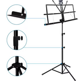 Notenständer mit Tasche – klappbar und höhenverstellbar 65–130 cm
