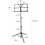 Notenständer mit Tasche – klappbar und höhenverstellbar 65–130 cm
