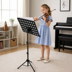 D4 Notenständer Verstellbar 82-146 cm, Schwarz