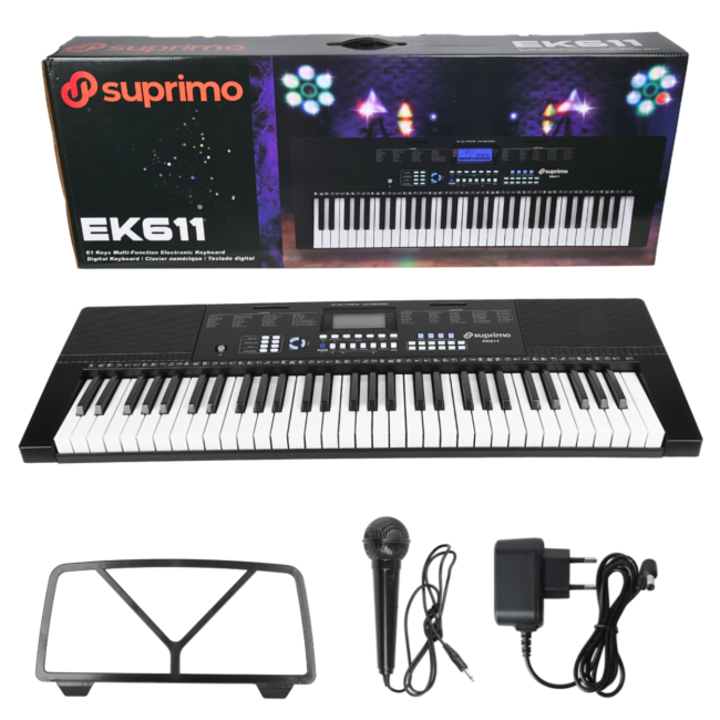 Suprimo EK611 Keyboards 61 Tasten, Schwarz