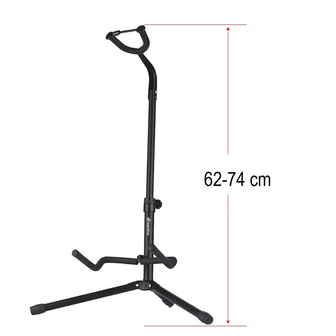 Faltbarer Gitarrenständer 62-74 cm mit Sicherheitsgurt