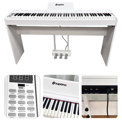 Suprimo SDP88 WH Digital Piano 88 mit gewichteten Tasten, Weiß